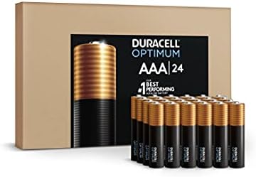 Батерии Duracell Optimum AAA, 24 батерии тип Тройно А с дълъг срок на служба Алкална батерия тип ААА, за битови и офис устройства