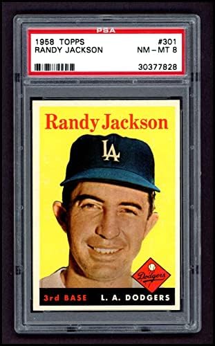 1958 Topps 301 Ранди Джексън в Лос Анджелис Доджърс (Бейзбол карта) PSA PSA 8.00 Доджърс