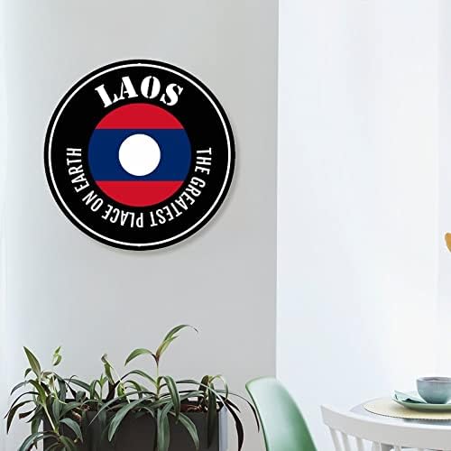 Най-голямото Място На Земята Метална Табела Флаг Лаос Добре дошли Знак Декор Входната Врата На Поръчка Ретро Венец