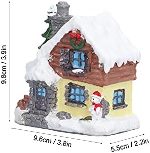 Led зимни снежни коледни къщички, захранван с батерии топла светлина миниатюрни коледни кинодраматургия къща