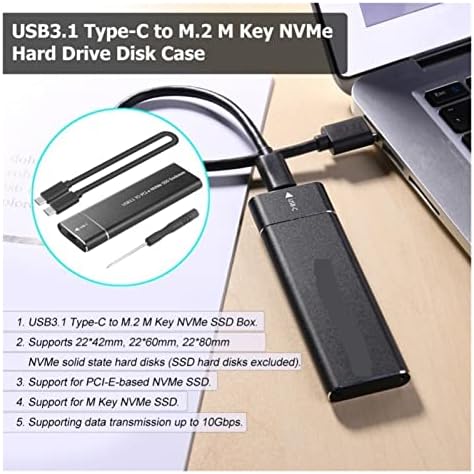 М. (2) Блок твърд диск: Nvme към USB 3.1gen2typec, външен четец на Ngff до мобилен Pcie (цвят: сребристо-сив)