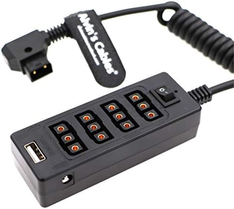 Кабели Элвина D-tap Кабел-Сплитер с превключвател за захранване Конектор DTaP на 4 конектор D-Tap 2 DC USB за V-Образни