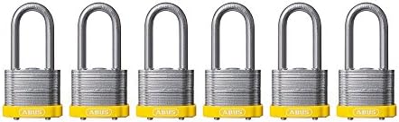 Защитно заключване ABUS 41/40 от ламинирана стомана, Жълт, с един и същ ключ на Бронята, е Дълга 2 Дужка,