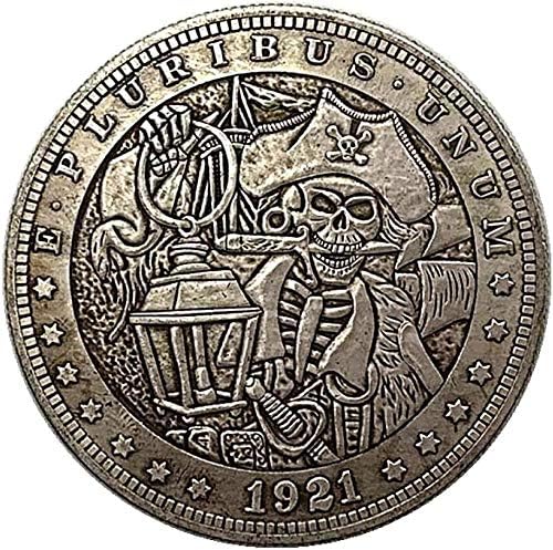 1921 Лутане Монета Череп Пират С Релефни Античен Мед Старата Сребърен Медал COPYSouvenir Новост Монета Подарък за Монети