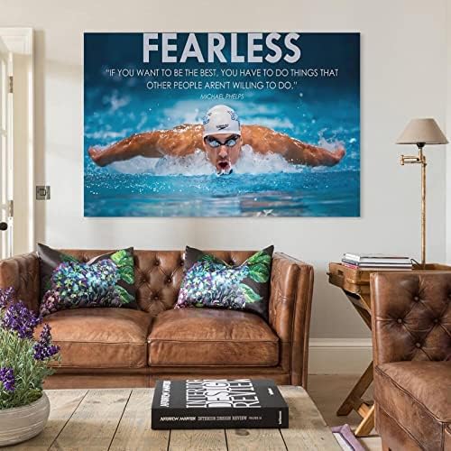 Мотивационен Плакат на Майкъл Фелпс Мотивационни цитат За Плуване, Модерен Стенен Стенен Декор Художествени Картини на Платно