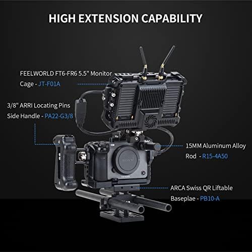 Комплект Nitze Кейдж за камери Sony FX30, FX3 с ергономична дръжка Lil Stinger NATO, скоба за кабел, HDMI
