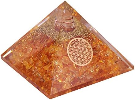 Натурален кристал Цитрина, Оргоновая Пирамида за защита от електромагнитни смущения и на Лечебната Медитация,