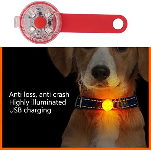 Лампа за Яка за кучета, Силиконов Ръкав LED USB Акумулаторна Лампа за Яка за Кучета, Окачване за Разходки с Кучето