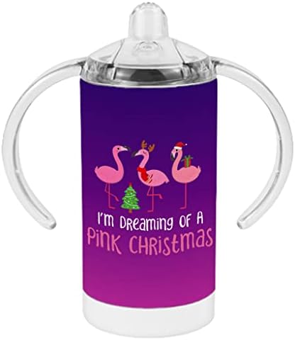 Коледна чаша За Пиене с Розови Фламинго - Чаша За Пиене С Животни - Скъпа чаша За Пиене