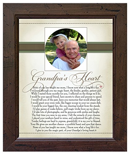 Подарък Колекция от Сърца за баби и дядовци 8x10, Рамка За Снимки, Стихотворение Дядовци за Сърцето