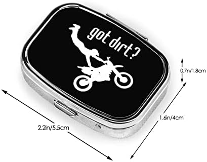 Имам Dirt Bike Мотокрос Квадратна Мини-Кутия За Хапчета Метален Органайзер За Лекарства Удобен За Пътуване Преносим
