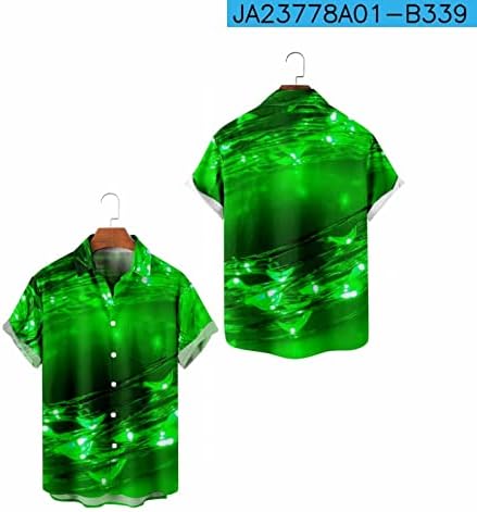 Xiloccer Мъжки Тениски в Деня на Св. Патрик, Ризи и Блузи Копчета с Къс Ръкав, Приталенные Ризи за Мъже, Мускулести, Ризи,