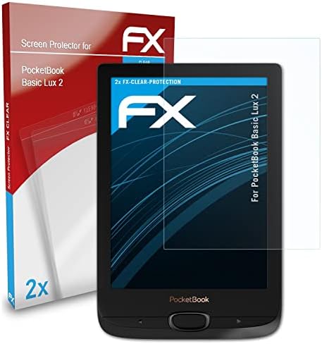 Защитно фолио atFoliX, съвместима със защитно фолио Pocketbook Basic Lux 2, Сверхчистая защитно фолио FX (2 ПЪТИ)