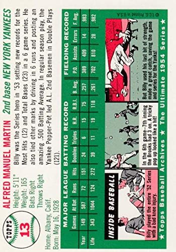 1994 Архив Topps 1954 Бейзбол № 13 Били Мартин Ню Йорк Янкис Официалната търговска картичка в ретро стил от Topps Company