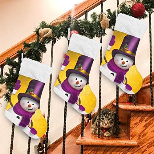 Коледни Чорапи ALAZA, Сладък Снежен човек, Класически Персонализирани Големи Чулочные Украса за Семейни Тържества,