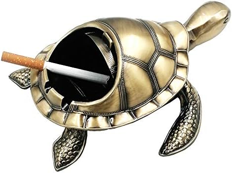 Реколта Ветрозащитная Пепелник с Капак, Метална Креативна Пепелник за Цигари във формата на Костенурка, за Улицата,