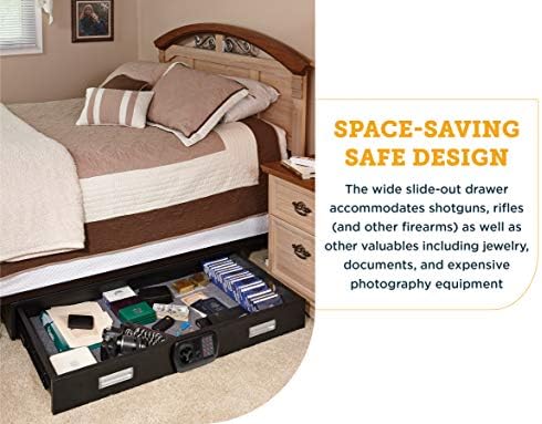 Сейф SnapSafe под леглото за съхранение на оръжие и сигурност