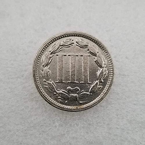 Старинни Занаяти Америка 1879 III Месинг Посеребренный Сребърен Долар Колекция Сребърни Кръгли монети