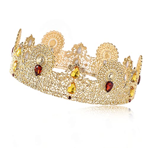 Златна Царска Корона TOBAAT за Мъже, Короната на Краля на Рожден Ден, Короната на Принца за момчета, Crown за
