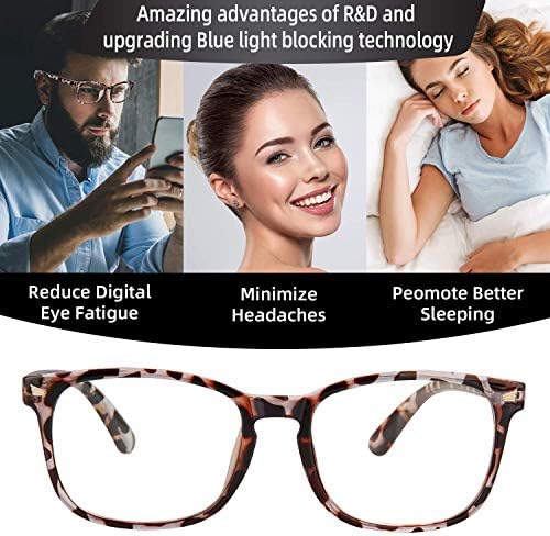 WinToo Очила, Блокиране на Синя светлина, Очила за четене на компютър/Игри/телевизор/Телефони за мъже и жени, Които