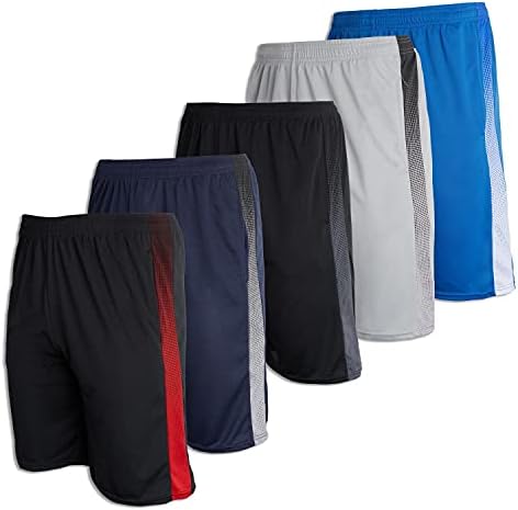 Баскетболни шорти Real Essentials за момчета, от 5 опаковки окото Active Атлетик Performance с джобове