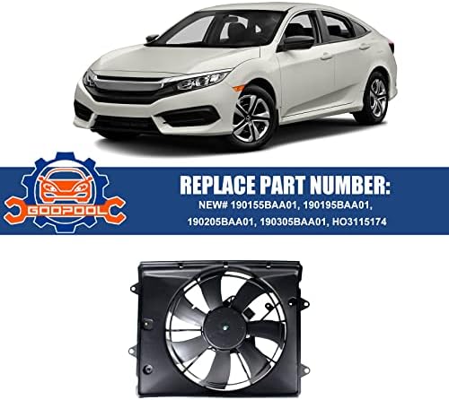 Вентилатор за охлаждане на радиатора в събирането е Съвместим с Honda Civic 2.0 L Седан -2021, LX LX-P, Спортен