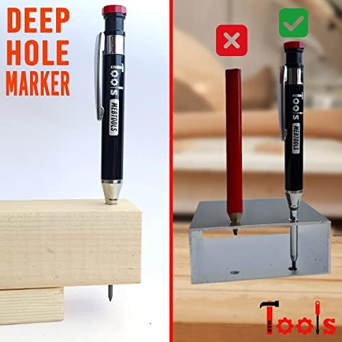 Механичен строително дърводелски молив MEBTOOLS - Моливи за плотницких работи за повишена здравина, Механичен молив с 12 Заправками