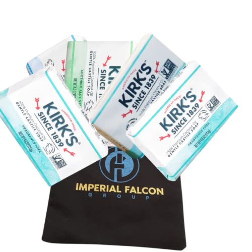 Комплект за сапун Kirk's Coco Castile Bar с чанта за носене Imperial Falcon (комплект от 20 блокчета с неповторим