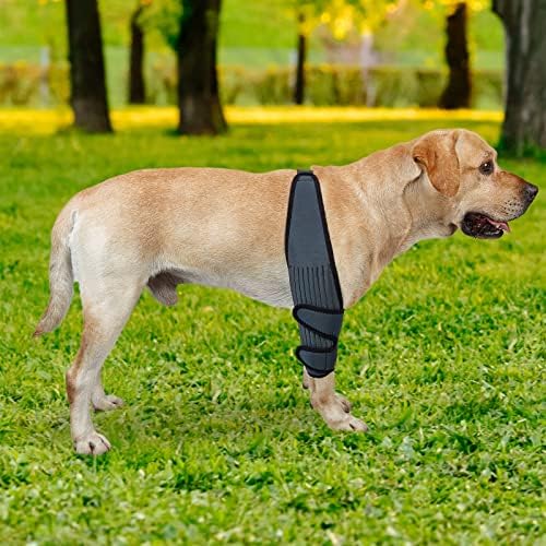 Бандаж за лакътя кучета WOVOMO, Превръзка за предната лапа на кучето, Обвиване на тялото с метални ивици Регулируема