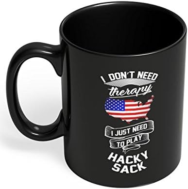 Home Of Merch Hacky Sack Is My Therapy | Горд американски играч в Hacky Sack, Бяла Кафеена Чаша от HOM, най-Добрата Спортна