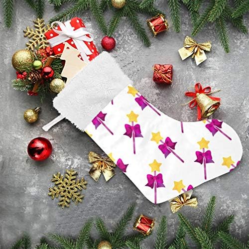 Коледни Чорапи Tarity, 1 Опаковка, Големи Коледни Чорапи 18 инча с Хубава Магическа Пръчка, Висящи с Камина, Коледни