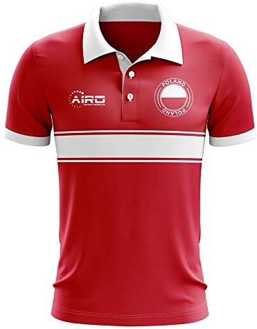 Airosportswear Poland Concept Тениска Поло в Райе за футбол от Джърси (Червен) - Kids