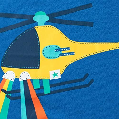 Термоспортивные тениски за малки момчета с къси ръкави, Памук Случайни Летен Топ с участието на Хеликоптер и Дъгата