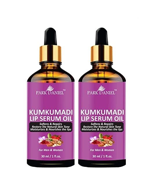 Олио-серум за устни Ян Premium Kumkumadi - За меки и блестящи устни, Комбинирана опаковка от 2 флакона по 30 ml (60 мл), Розов