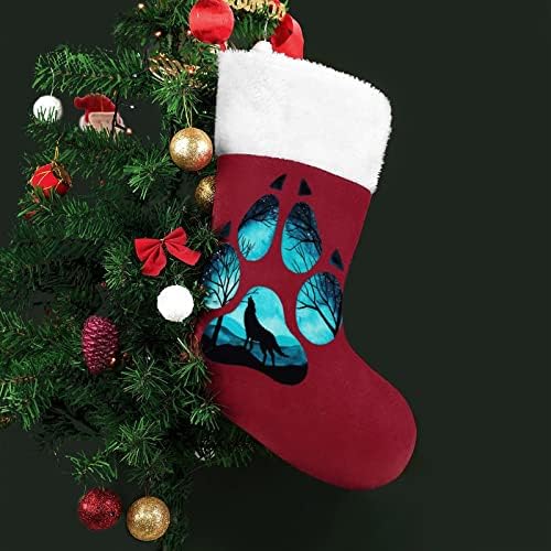 Лапа На Галактиката Нощния Вълк Коледен Отглеждане Окачени Чорапи С Принтом Коледно Дърво Украса За Камината