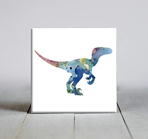 Декоративни плочки Velociraptor Blue с абстрактна акварел (4.25 X 4.25)