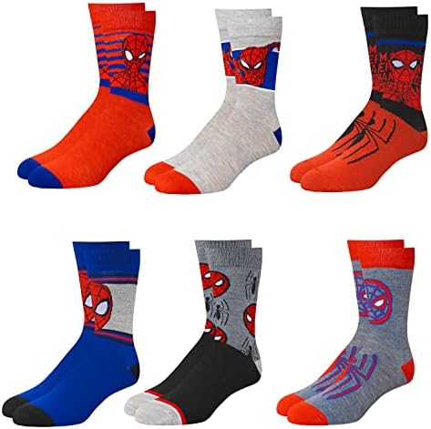 Чорапи Marvel със спайдърмен на за момчета и Мъже, 6 Опаковки Чорапи за Мъже и Момчета, Мъжки Спортни Чорапи, Спортни Чорапи