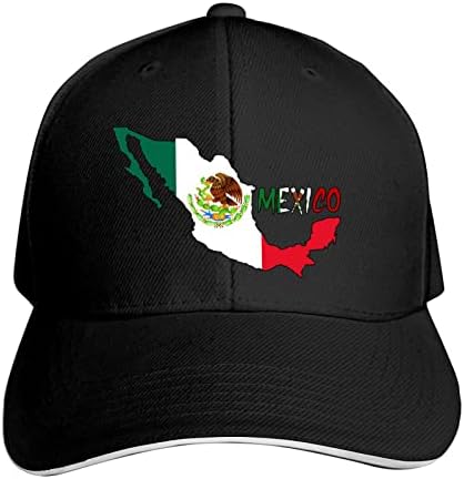 Tiayead Мексико Мексико Карта Флаг бейзболна шапка, Шапка шофьор на камион за Мъже и Жени, Шапка за Татко, Регулируем
