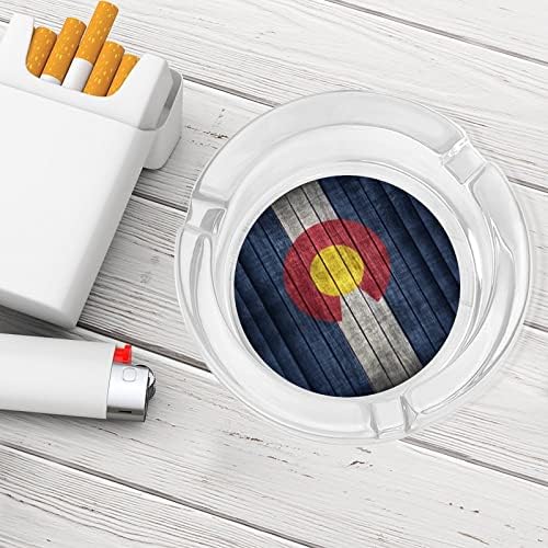 Модел Хартата Колорадо на Дървени Стъклени Пепельницах за Цигари и за Пури, Пепелник Кръгъл, Калъф-стойка за Маса, Украса на