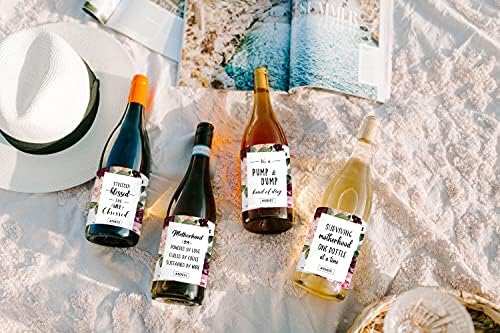 Винени етикети и стикери WHING Mommy's First Milestone, Комплект от 6 Непромокаеми калъфи за бутилки Вино, Отлични Идеи за Подарък