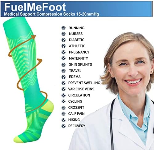 3 Опаковки Компрессионных чорапи от мед - Компресия чорапи за жени и мъже, Circulation - най-Добрите за медицински