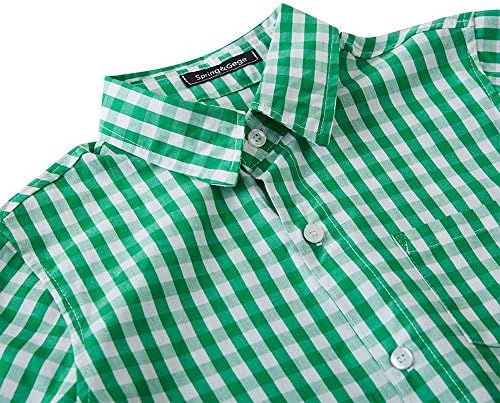 Риза от поплин в клетка с дълъг ръкав за момчета Spring &Gege копчета