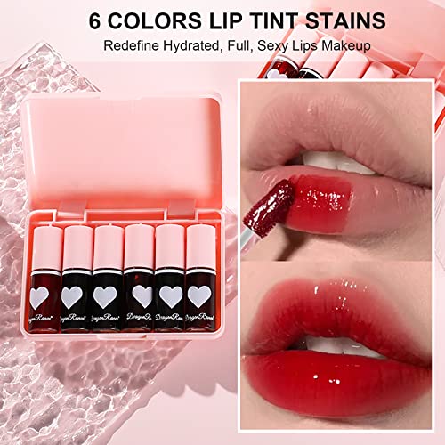 Topcent Комплект за оцветяване на устните в 6 цвята, Устойчив Цвят за устни, Придающая Обем на Течни червила, Высокопигментный