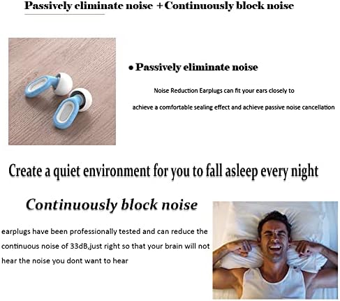Тапи за уши за сън - 2 чифта многократно пере силиконови беруш с калъф за пътуване за сън, чувствителност към шум и на