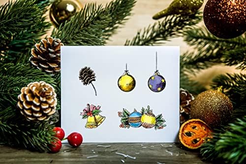 ABTOLS Весела Коледа Прозрачни Печати за Направата на Картички, Снежен човек Камбанка Звезда Прозрачни Гумени Печати