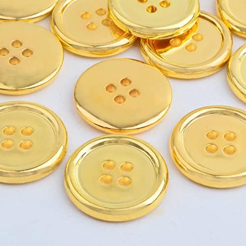 50 Броя на 25 мм Златно Кръгли Копчета с 4 Дупки Пластмасови Шиене на Копчета С Орнаменти Ръчно изработени Копчета на Едро