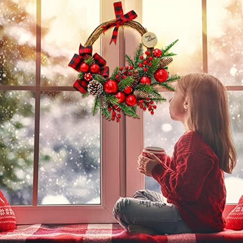Подвесная Коледна Аранжировка От Ратан Имитация на Коледна Украса Подвесное Дърво PE Вратата Стена Прозорец Комплекти