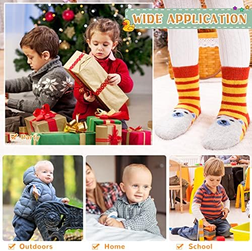 6 Двойки Нескользящих Чорапи За Малки Момчета и Момичета, Зимни Дебели Меки Вълнени Бебешки Чорапи с Дръжки