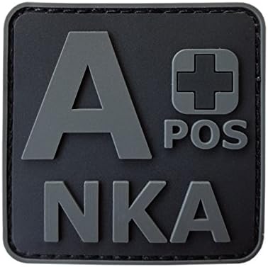 ACU All Black APOS A + NKA кръвна Група има Известни Алергии морала на PVC Гумена Подплата