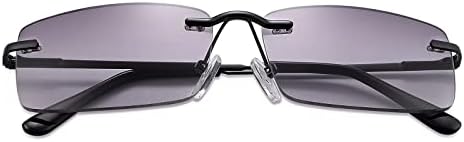 Vepiant Очила За Четене Без Рамки, с Пълна Защита UV400, Извити Пантите, Слънчеви Очила с Защита от Синя Светлина, Слънчеви
